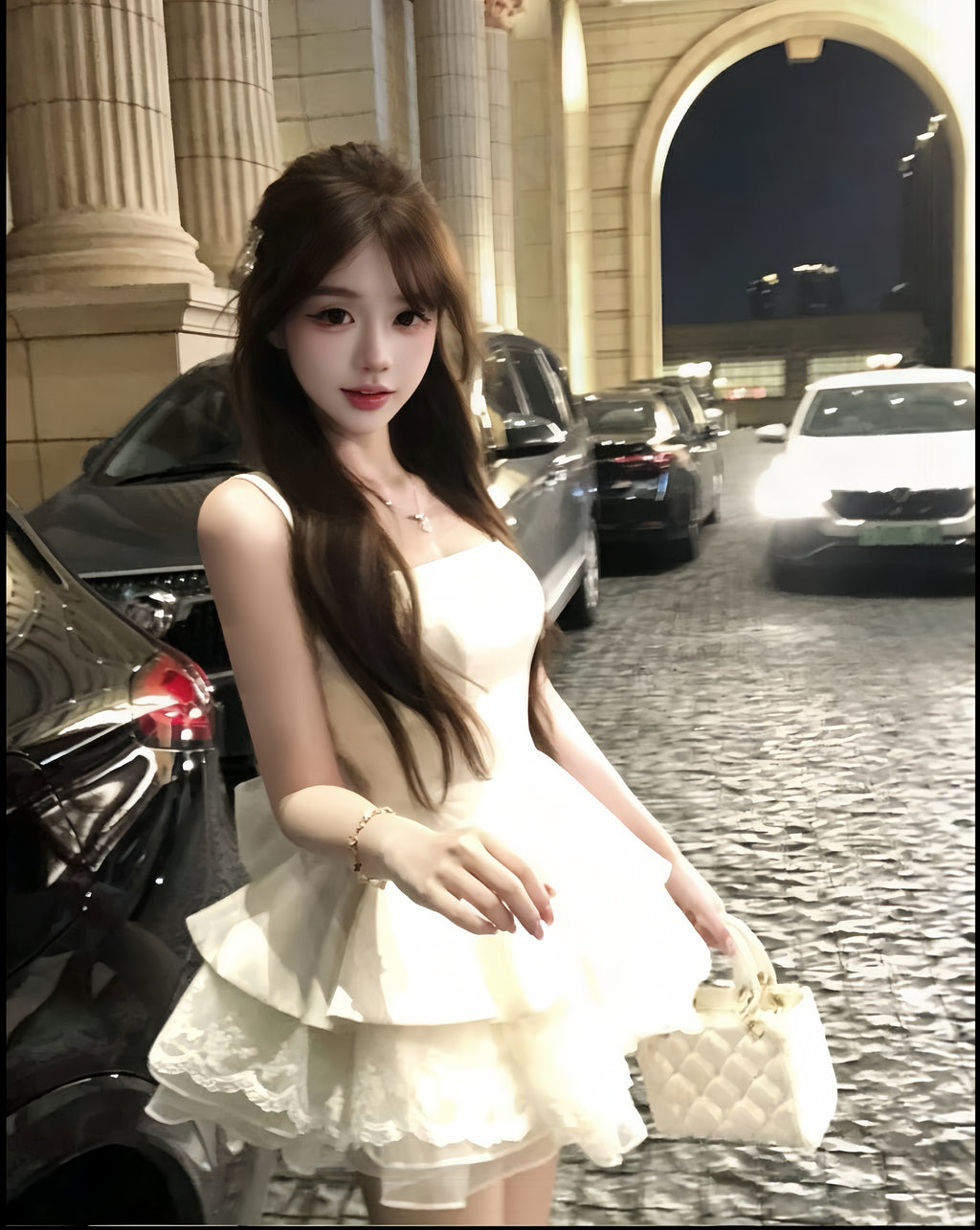 奶白月光燕尾蓬蓬裙