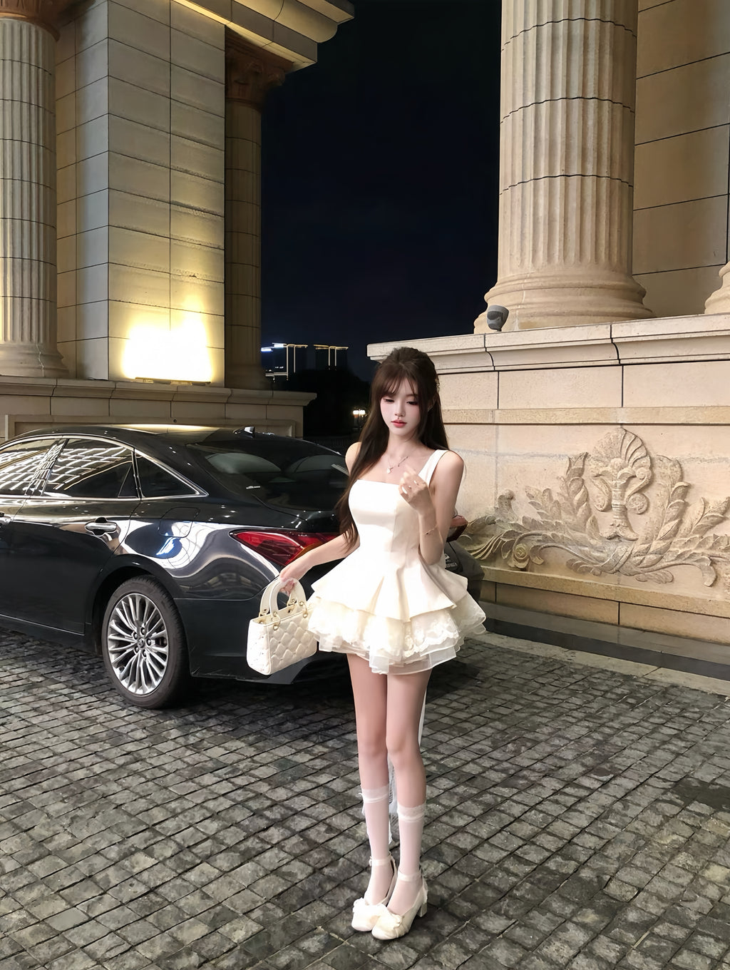 奶白月光燕尾蓬蓬裙