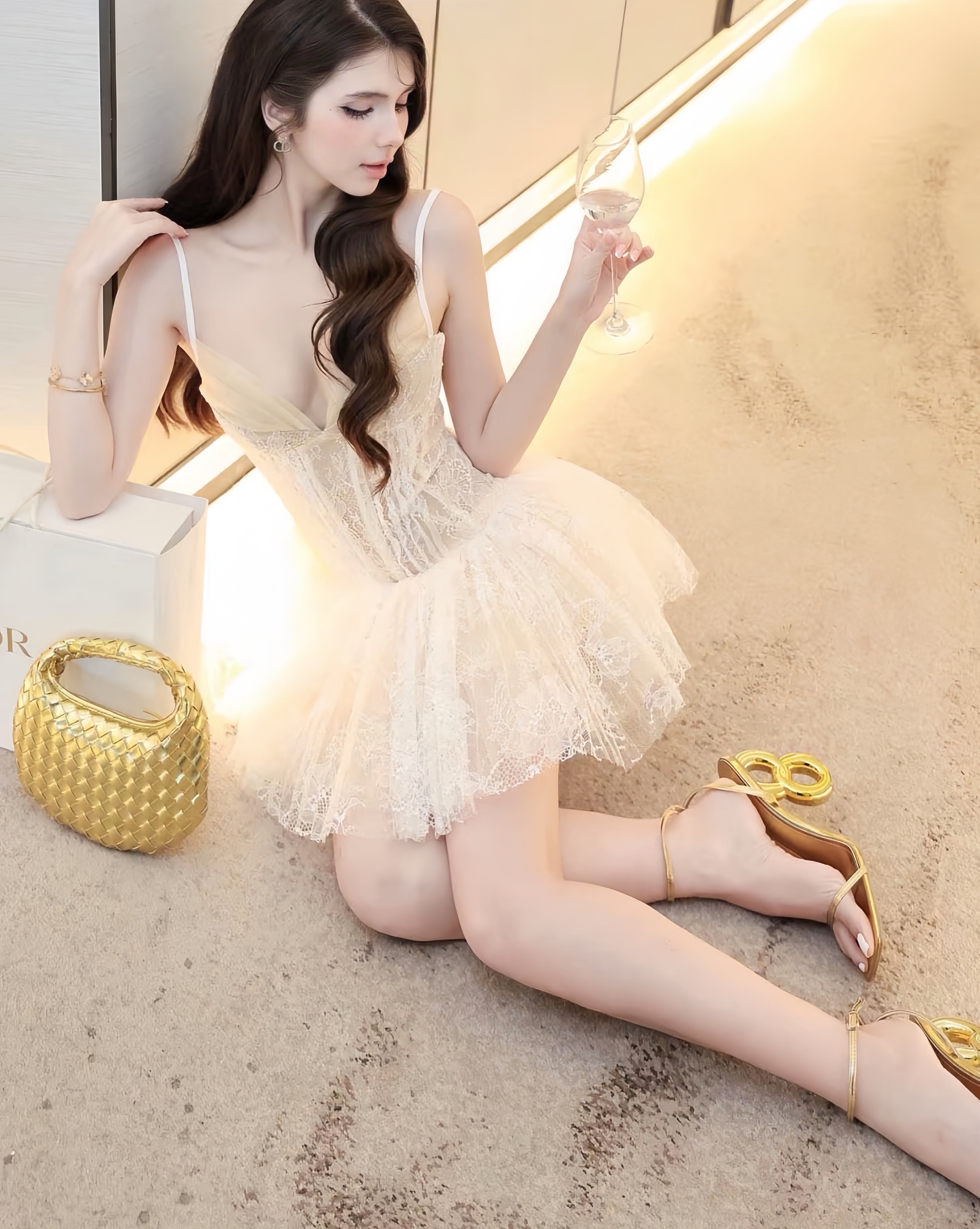 奶霜芭蕾轻礼服裙