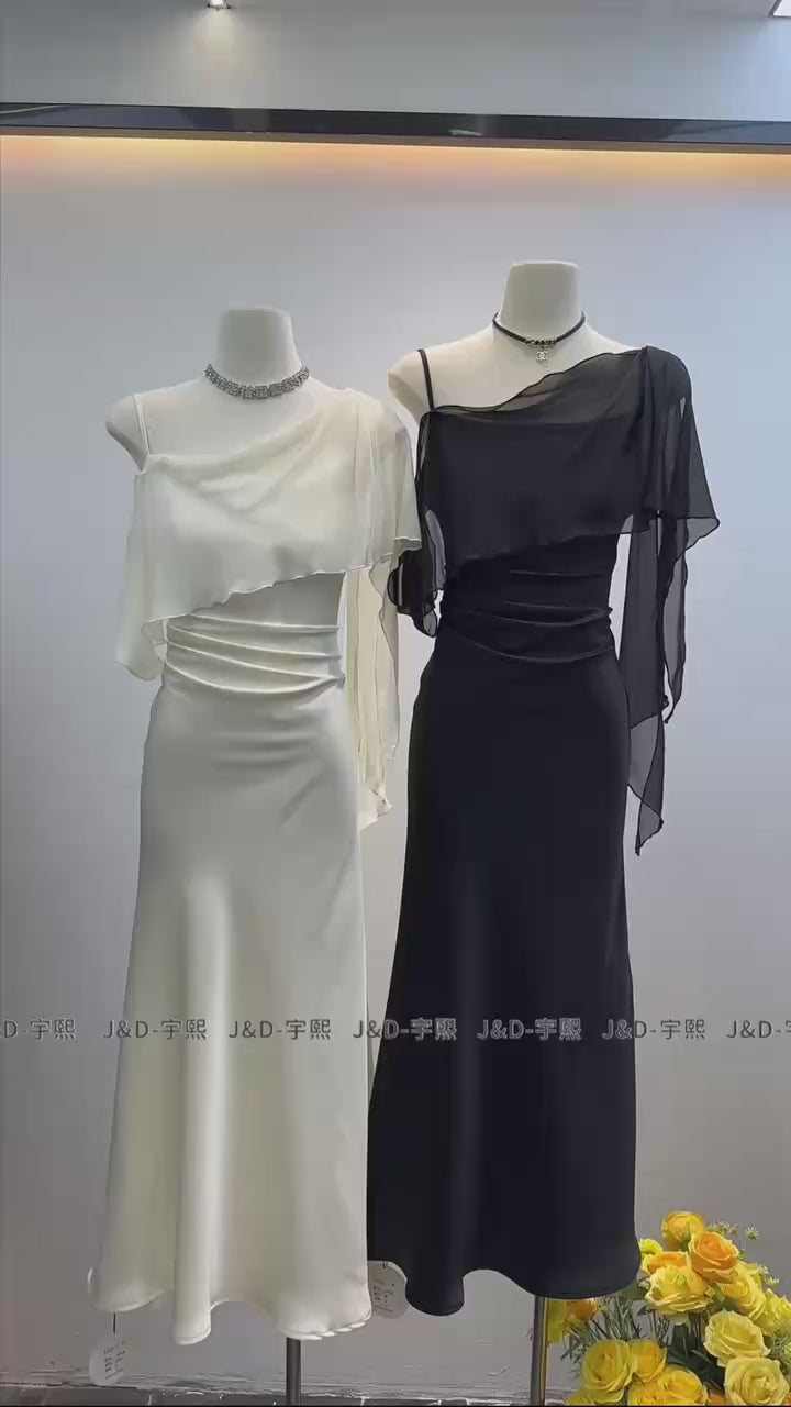 「缎面人鱼」垂坠感收腰鱼尾裙